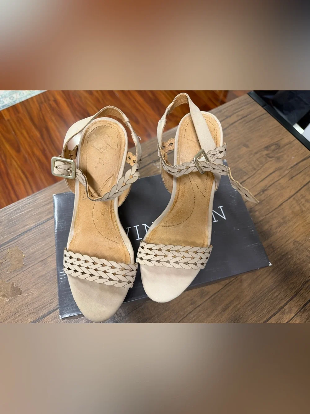 Covington Tan Braided Wedge Sandals